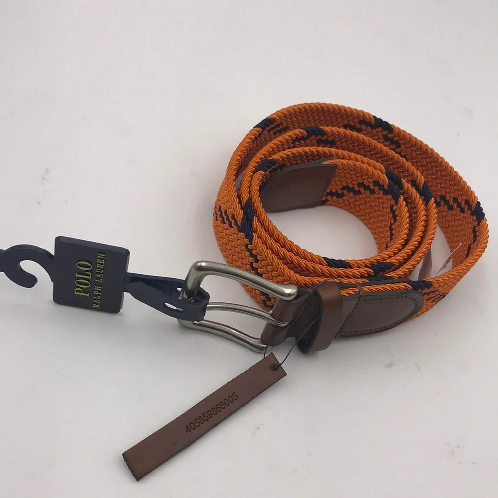 Polo Ralph Lauren Leather-Trim Webbed Belt
